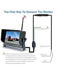 Cámara de respaldo inalámbrica para camiones, Instalación fácil, Distancia de transmisión de 328 pies de largo, Monitor inalámbrico de pantalla ancha de 7 pulgadas con cámara de respaldo inalámbrica IP68 de visión nocturna para camiones, RV, Remolques,
