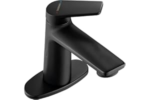 GOESMO Touchless Smart Bathroom Faucet for 1 or 3 Holes, Automatic Sensor Faucet 1 Handle, Adjustable Cold & Hot Temperature & Water Flow, Short & Long Instruction Modes, Metal (29100 Matte Black)