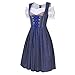 KoJooin Women's German Dirndl Dress 3 Pieces Oktoberfest Costumes Blue Dot 42
