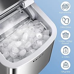 DIDO Ice Maker Countertop, 10Pcs Bullet Ice in 6-8