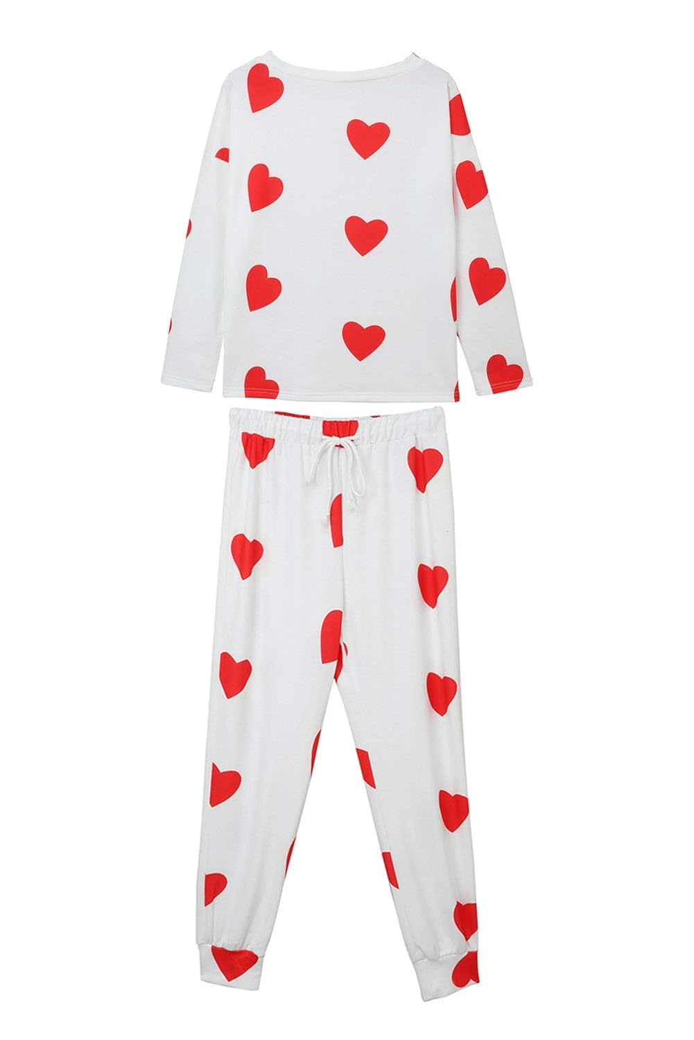 Buy GERINLY Love Heart Long Sleeve Pajamas Set for Valentine's Day