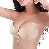 Women's Self Adhesive Bras Invisible Strapless Backless Bra Nude D