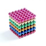 Magnetic Balls (5MM Set of 216 Balls) Magnetic Sculpture Desk Toys for Intelligence Development and Stress Relief by Raleighsee (Multicolor)