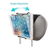 WANPOOL Universal Car Headrest Mount Holder with Angle-Adjustable Clamp - for Use with iPads, Samsung Tablets and More