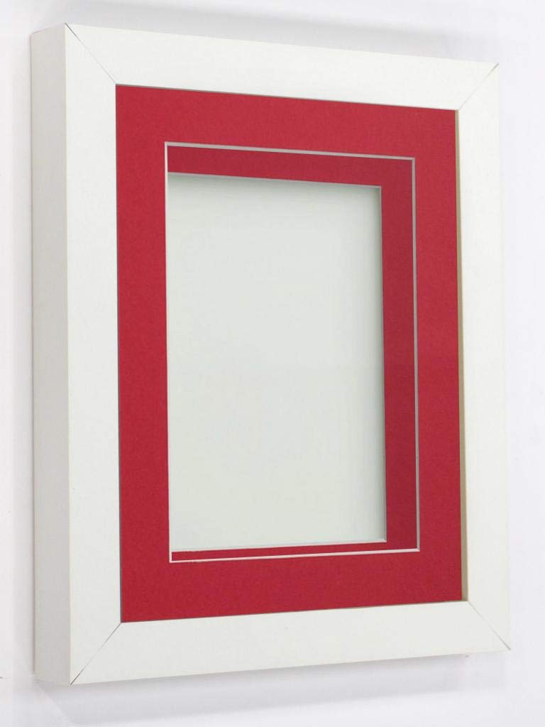 Rickman Box Frame White with Red Mount, 9x7 for 8x6 inch