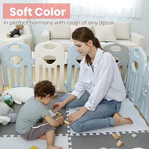 Baby Playpen - Kids 14 Panel Activity Centre Safety Play Yard, Home Indoor Outdoor New Pen
