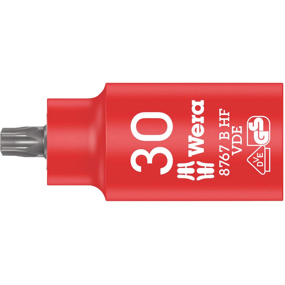 Wera 8767 B Zyklop VDE Holding Function Torx Bit Socket, 3/8" Drive, TX 30 x 55 mm, 05004923001