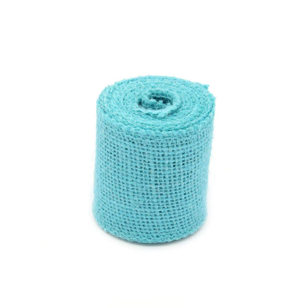 Burlap Ribbon Hessian Ribbon 2m Sky Blue Crafts Ribbons for Christmas Wedding