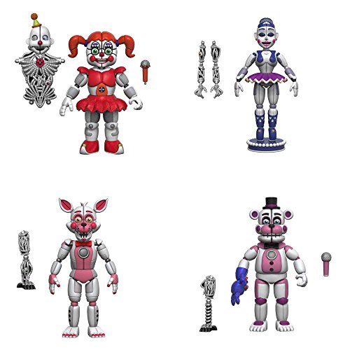 Five Nights at Freddy s! 5" Articulated Action Figures - Baby, FT Foxy, FT Freddy, Ballora Set of 4! (Ennard)