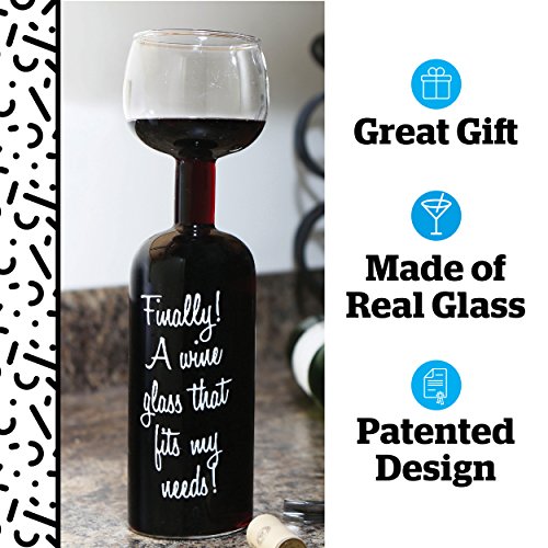 BigMouth Inc Ultimate Wine Bottle Glass, Holds Full Bottle of 750ml Wine, Funny Gag Gift Home & Kitchen, Kitchen & Dining, Dining & Entertaining, Glassware & Drinkware, Wine & Champagne Glasses, Wine Glasses
