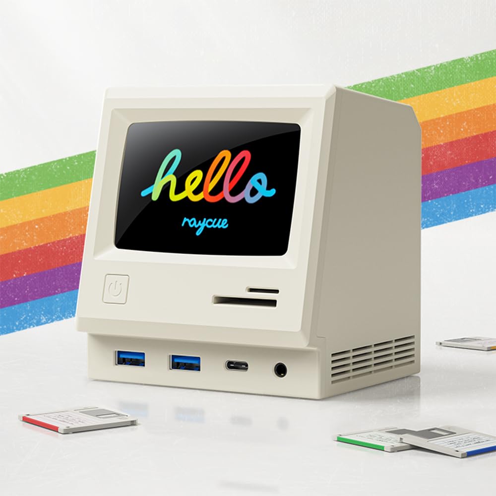 Photo 1 of RayCue 128K SE Docking Station Triple Monitor, Digital Clock/Photo Frame,13-in-1 USBC Dock Triple 4K Display for MacBook Windows, 3 HDMI, USB C Data, Ethernet, Audio, 5 USBA Ports, 45W Power Adapter