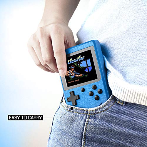 Diswoe Handheld Game Mini Machine, Portable Game Console, Great Gifts for Kids and Adults, 3.0 inch Screen Classic Retro Games with Controller, Support for Connecting TV & Two Players (Blue) - Thumbnail 3