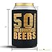 Happy 50th Birthday Party Decorations for Men, Insulated Can Coolers as Dad's Birthday Decorations and Party Favors, Beer Sleeves 50th Birthday Gifts for Men, 12-Pack, Black & Gold