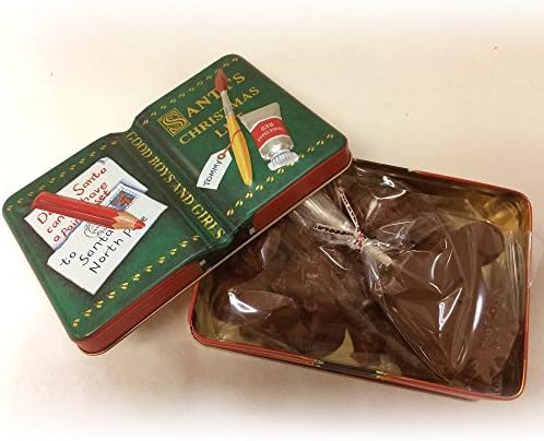 Stocking Stuffer! Santa's List Premium Swiss Milk Chocolate Holiday Shapes in Limited Edition Embossed Tin