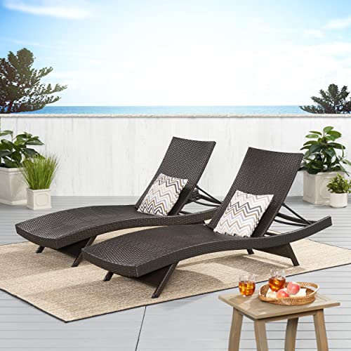 Christopher Knight Home Salem Outdoor Wicker Chaise Lounge Chairs, Brown 2Pcs Set Pricepulse