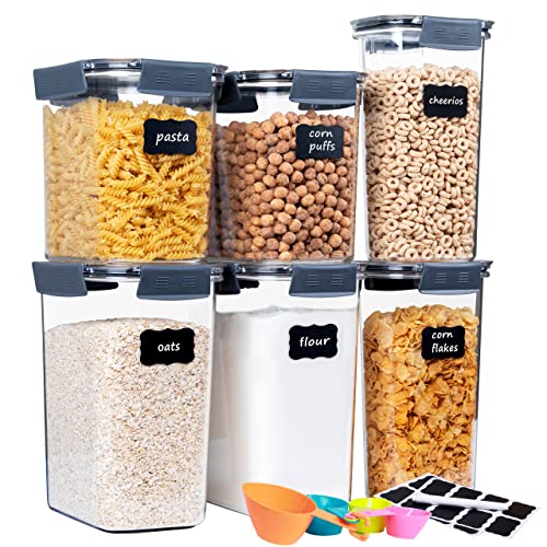 Extra Large Cereal Container Storage Set 6 Piece Airtight Pantry