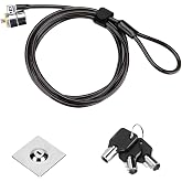 LORADAR Laptop Cable Lock &ndash; 6.7Ft Anti-Theft Security Cable with Adhesive Anchors for MacBook, Tablets, Laptops &amp; iMac &ndash; No Security Slot Needed &ndash; 3 Keys (Keyed Different)