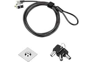 LORADAR Laptop Cable Lock Hardware Security Cable Lock Anti Theft 3 Keys 6.7Ft w/Adhesive Anchors Compatible for Tablets,Laptops, iMac Other Devices Longer Cable (Keyed Different)