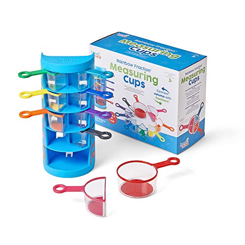 hand2mind Rainbow Fraction Measuring Cups, Kids Montessori Kitchen Tools, Toddler Cooking Tools, Sensory Table Materials, Fraction Manipulatives, Homeschooling Supplies, Easter Baking (Set of 9)