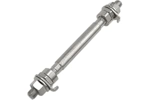 Meuey Lyot Bike Axle 140mm Bicycle Multiple Speed Front Hub Axle 3/8" Silver 26TPI Wheel Cone Lock Nut Washer Kit 1PCS