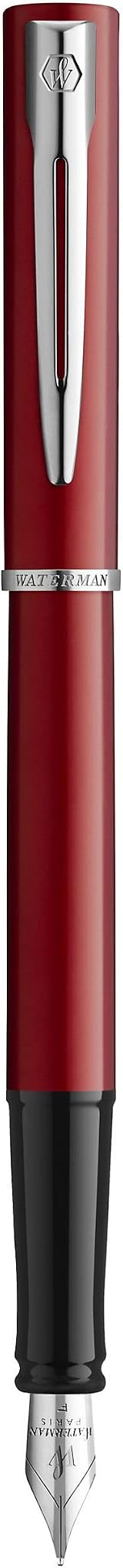 Waterman Allure Red Lacquer Fountain Pen Fine Nib Blue Ink Gift Box