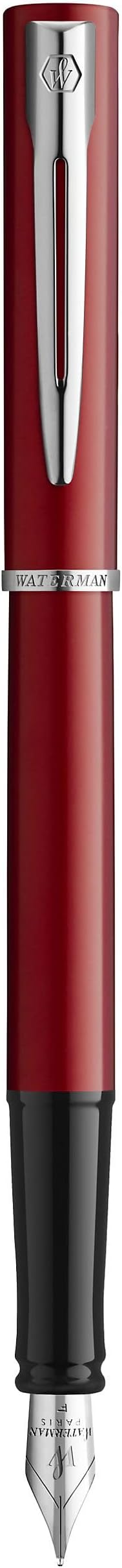 Waterman Allure Red Lacquer Fountain Pen Fine Nib Blue Ink Gift Box