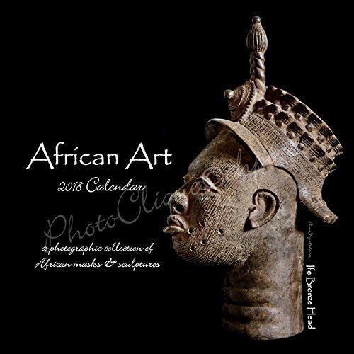 African Art 2018 Monthly Calendar~ Compact Planner/ African Masks &amp; Sculptures/ Fine Art Photography