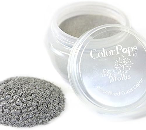 ColorPops LTU009 Edible Powder Food Color, Metallic Antique Silver