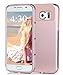 S6 Case,Lumsing Heavy Duty Rugged Shockproof Armor Holster Defender Slim Protective Hard Soft Rubber Bumper Case Cover For Samsung Galaxy S6 With Screen Protector Set (Rose Gold/Rose Gold)