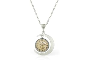 WUSHIMAOYI Moon necklace Quote pendant So many books So little time watch necklace Old Clock jewelry