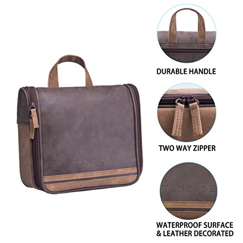 Hanging Toiletry Bag for Men VANCASE Vintage Leather Shaving Dopp Kit Medium Waterproof Travel Bathroom Bags Portable Shower Organizer 5 Hanging Toiletry Bag for Men VANCASE Vintage Leather Shaving Dopp Kit Medium Waterproof Travel Bathroom Bags Portable Shower Organizer