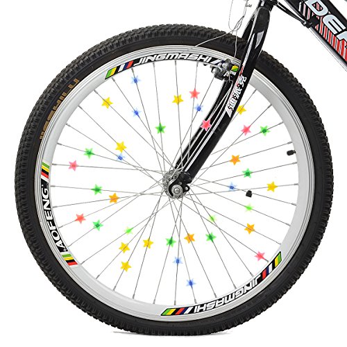 Glow-in-the-Dark ABS Bike Wheel Star Beads Decoration - Multi-Color