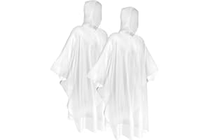TORASO Rain Poncho with Hood for Adults, Disposable Rain Poncho Adult Emergency Raincoats Disposable