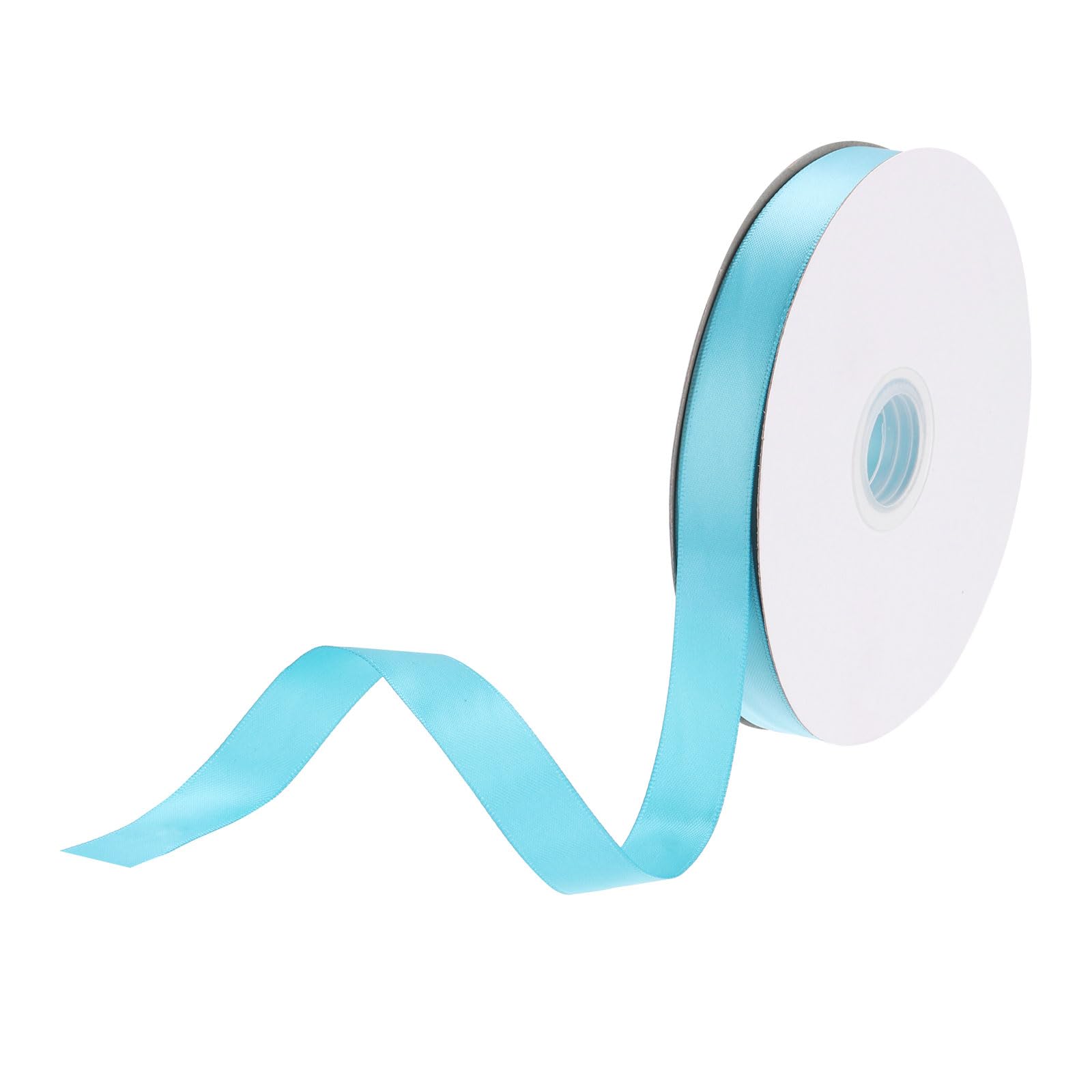 DMiotech 15mm Satin Ribbon 46m/150ft Thin Double Face Fabric Grosgrain Ribbon for Gift Wrapping Floral Hair Flower Bouquet, Sky Blue