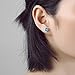 Birthstone Stud Earrings, Copper Plated Cubic Zirconia Earrings for Women Blue Topaz/December Herinos