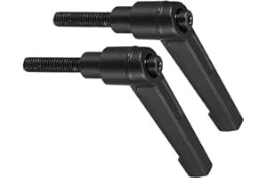 CoCud Clamping Lever Handles, M6 x 25mm Male Thread, Adjustable Quick Release Locking Rotating Bolt Knobs Black - (Applications: for Lathe Machinery), 2-Pieces