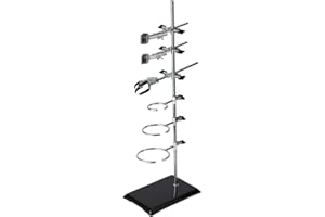 DOMINTY 60CM Lab Stands with Support and Flask, Condenser Clamp - Scientific Supplies