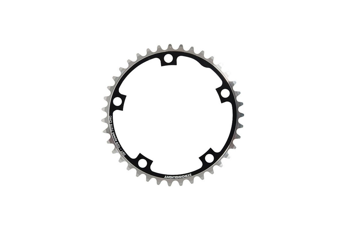 Stronglight Unisex - Adult Zircal 7075 T6 Chainring, Silver, Black, 44 Teeth