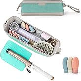 BeautyLA Hair Tool Travel Bag with Heat Resistant Mat – Travel Case for Curling Iron, Straightener, Dy son Air wrap, Shark FlexStyle – Waterproof Organizer with Silicone Bottles