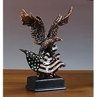 Treasure of Nature Eagle with American Flag Statue (L) - Sculpture