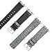 Secbolt Woven Band Compatible with Apple Watch Band 42mm 44mm iWatch Series 5 4 3 2 1, Canvas Fabric Strap with Genuine Leather Women Men(Gray, 42/44mm)