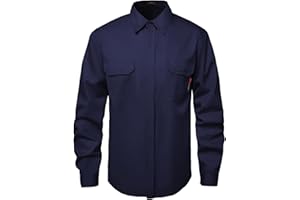 SKSAFETY 7oz FR Shirts for Men, Welding Shirt Hi Vis Flame Resistant 100% Cotton Fire Retardant Longsleeve Shirt CAT2