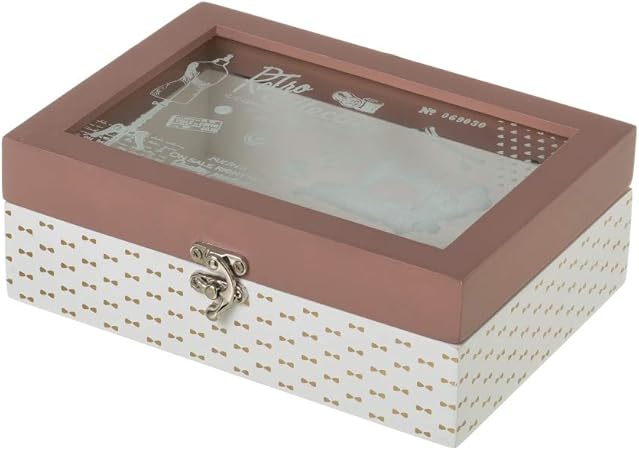 Caja costurero de madera rosa vintage para cocina France - LOLAhome: Amazon.es: Hogar