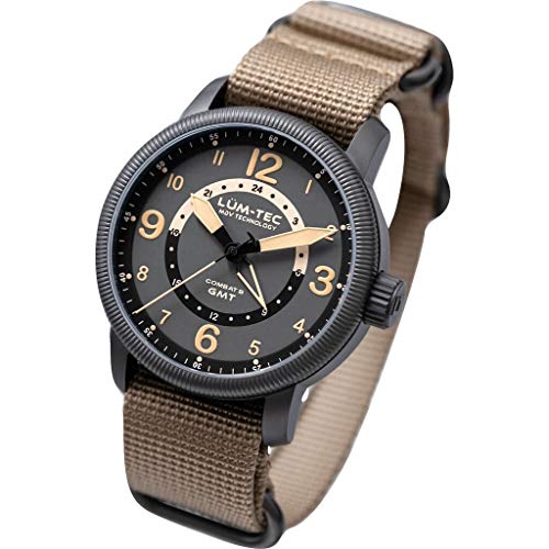 Lum-Tec-Comat-B45-GMT-Wrist-Watch-Beige-Nylon-Strap