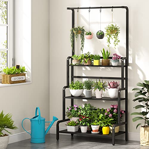 Tribesigns 65 inch Tall 3 Tier Hanging Plant Stand, Indoor Outdoor