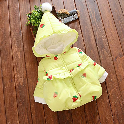 Keliay Bargain Toddler Kid Girl Winter Padded Pom Cute Cotton Hooded Coat Warm Jacket Outerwear