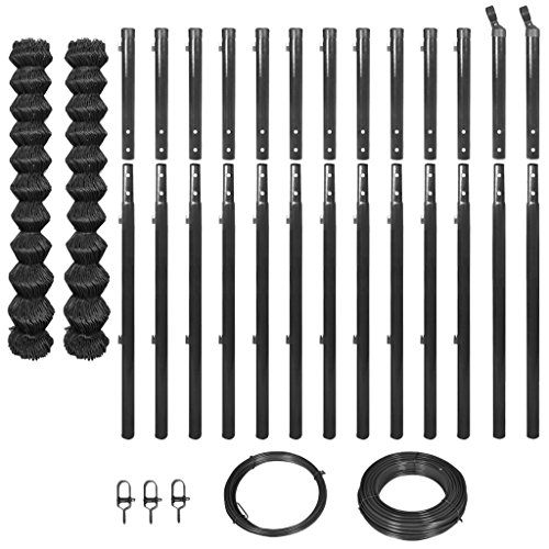 Tidyard Maschendrahtzaun Gartenzaun Gitterzaun Drahtzaun Zaun mit Pfosten und Beschlägen Maschen 60 x 60 mm Abgrenzung… – Bild 2
