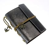 Towallmark(TM)Vintage Style Leather Cover Notebook Journal Diary Blank String Nautical (Black)