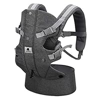 Meinkind Baby Carrier, 2-in-1 Convertible Carrier Ergonomic, Soft Breathable Comfortable Infant Carrier Front Carrier with Head Support, Padded Shoulder Strap, Up to 33lbs Baby, Dark Grey