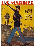 WW2 United States Marine Corps USMC Recruitment Wall Poster Art print Devil dogs